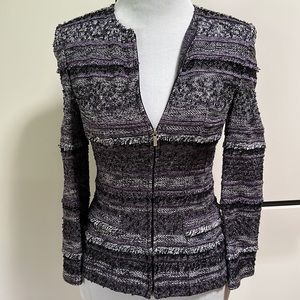 St. John Couture purple metallic jacket blazer - beautiful!
